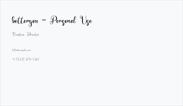 betteryou - Personal Use Business Card