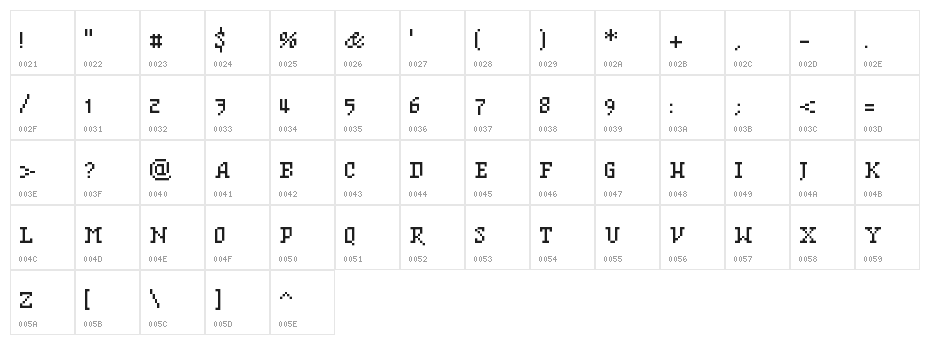 BF Mnemonika Regular Regular Character Map