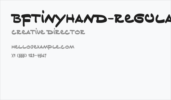BFTinyHand-Regular Business Card