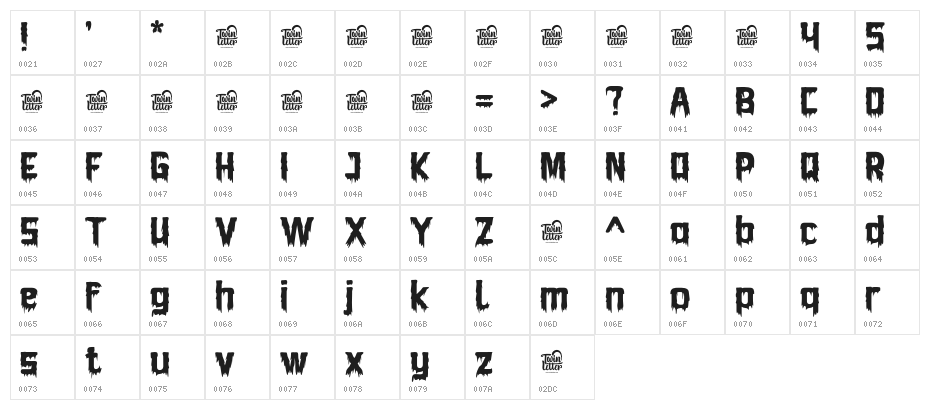 BHOORY-Regular Character Map