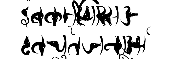 Bhains Schriftart Kleinbuchstaben