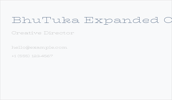 BhuTuka Expanded One Regular Business Card