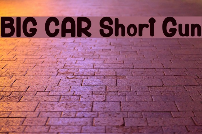 BIG CAR Short Gun Шрифта examples
