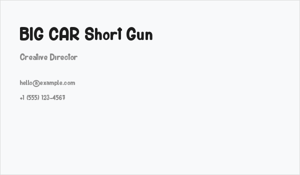 BIG CAR Short Gun Business Card