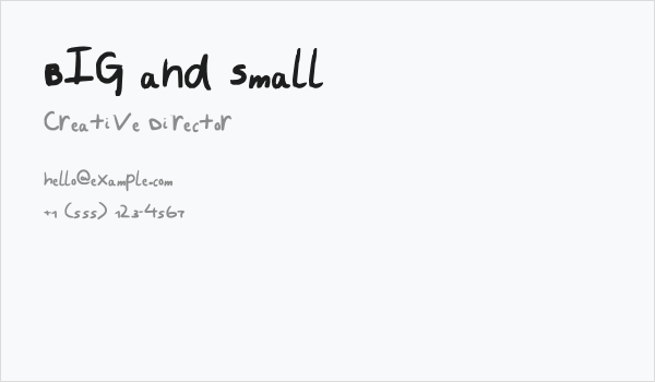 BIG and small Business Card