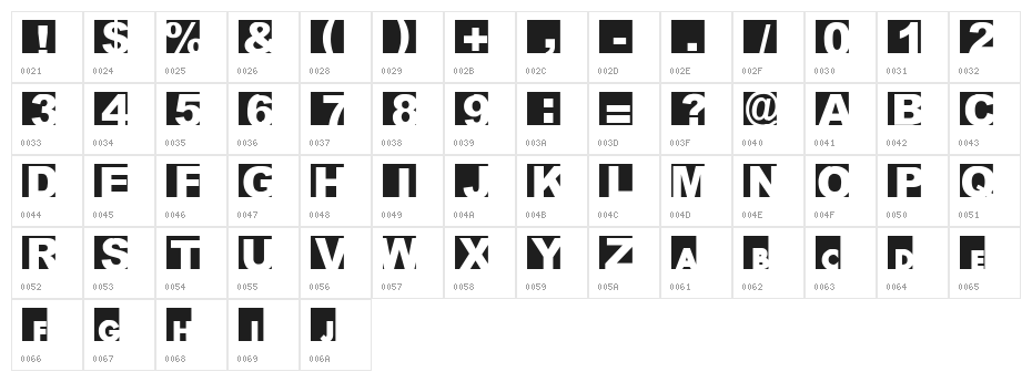 BIGARIAL UltraBold Character Map