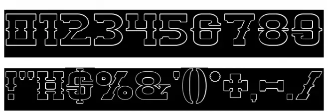 BILLY THE KID-Hollow-Inverse Font OTHER CHARS