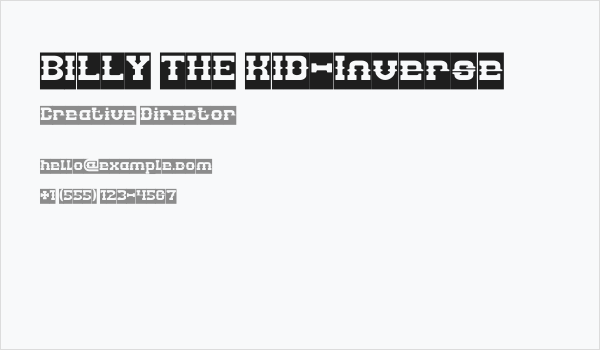 BILLY THE KID-Inverse Business Card