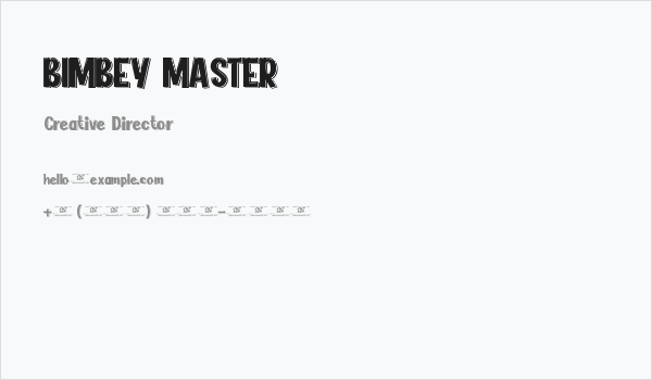 BIMBEY MASTER Business Card