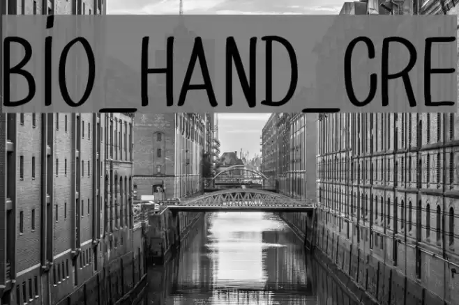BIO_HAND_CRE Font examples