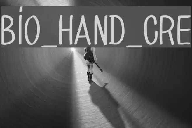 BIO_HAND_CRE Font examples