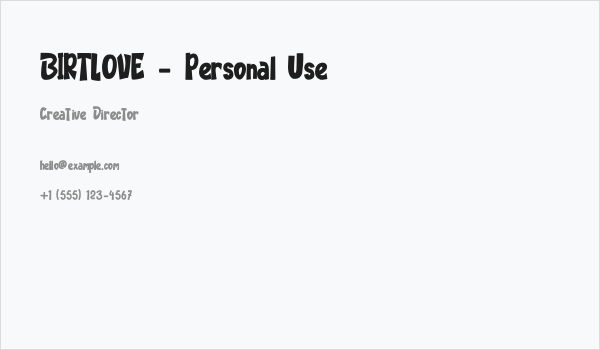 BIRTLOVE - Personal Use Business Card