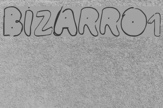 BIZARRO1 Font examples