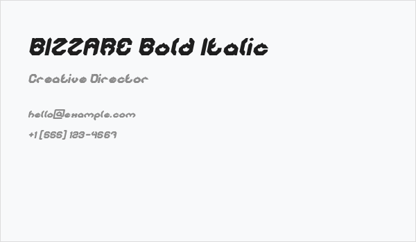 BIZZARE Bold Italic Business Card