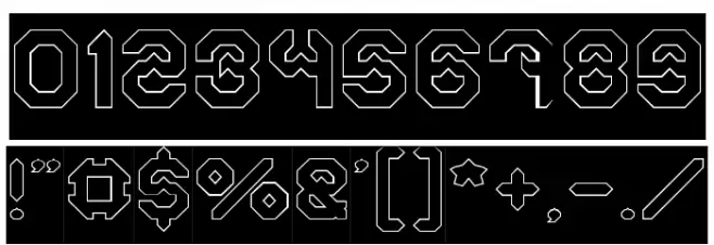 BIZZARE-Hollow-Inverse Font OTHER CHARS