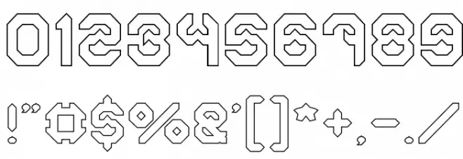 BIZZARE-Hollow Font OTHER CHARS