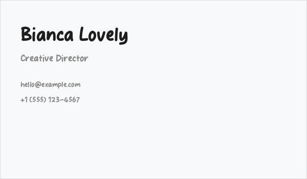 Bianca Lovely Business Card
