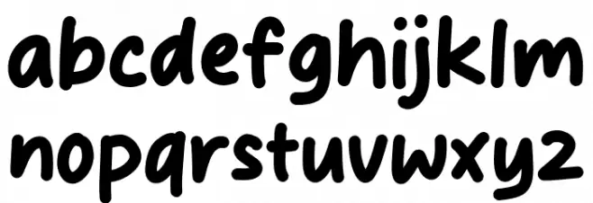 Bianca Lovely Schriftart Kleinbuchstaben