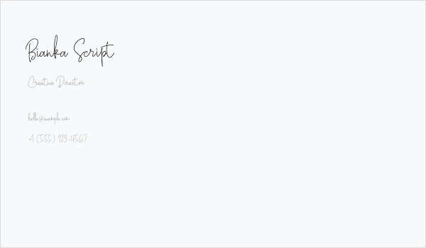Bianka Script Business Card