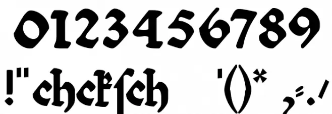 Bibelschrift フォント その他の文字