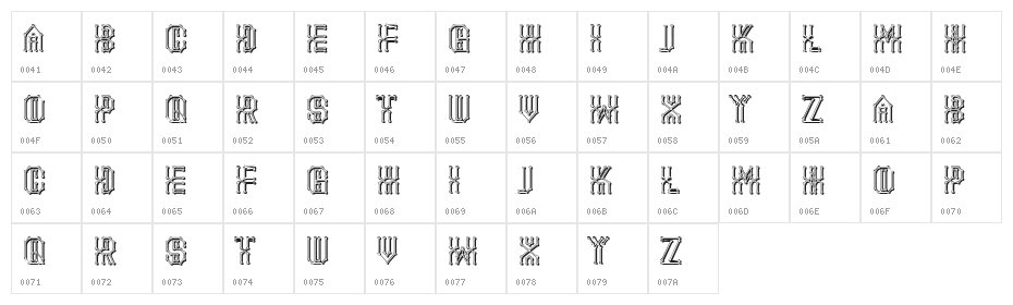 Bicycle Repairs Regular Character Map