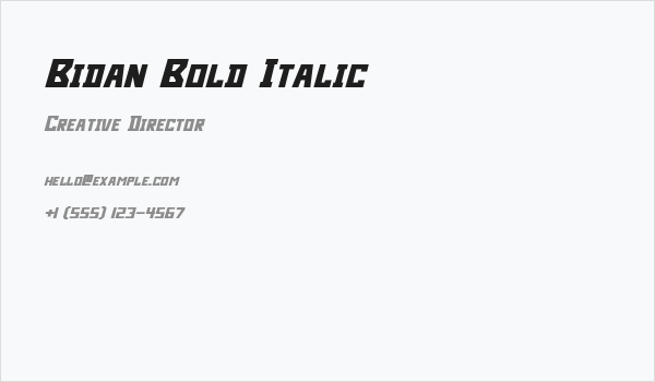 Bidan Bold Italic Business Card