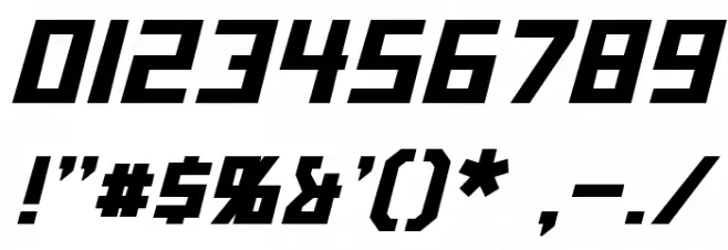 Bidan Italic Font OTHER CHARS