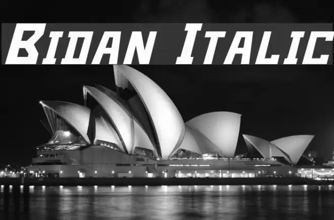 Bidan Italic Font examples