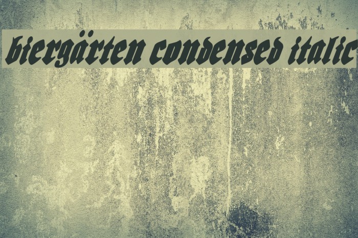 Biergärten Condensed Italic フォント examples