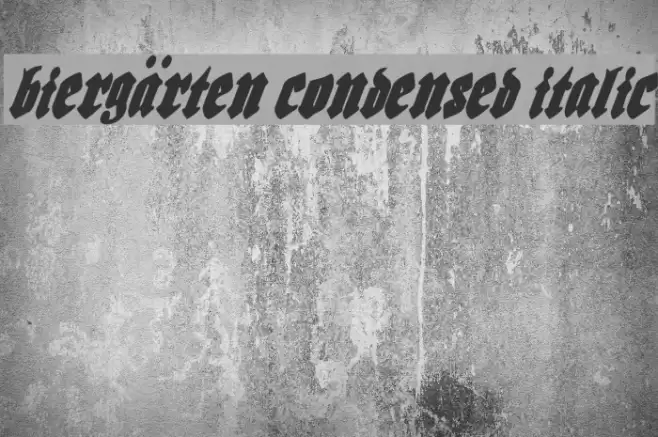Biergärten Condensed Italic फ़ॉन्ट examples