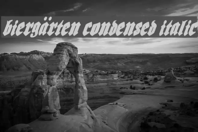Biergärten Condensed Italic फ़ॉन्ट examples