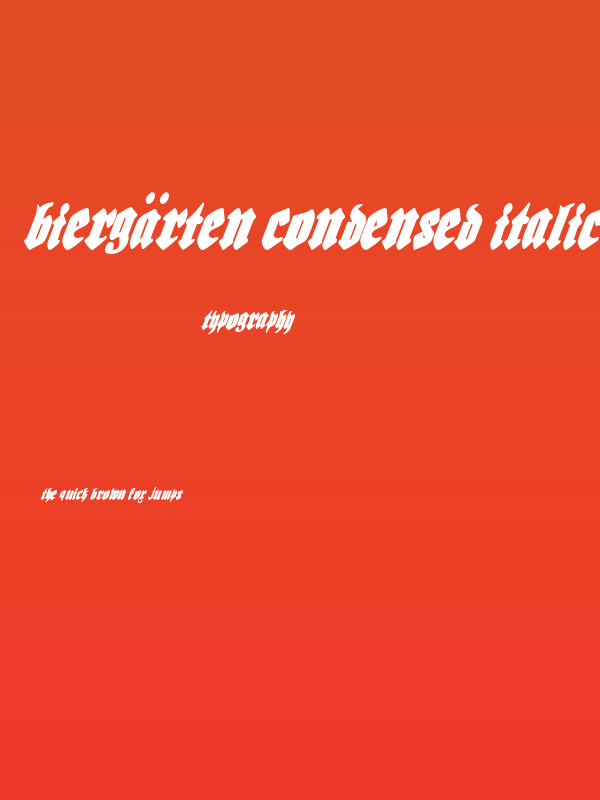 Biergärten Condensed Italic Poster