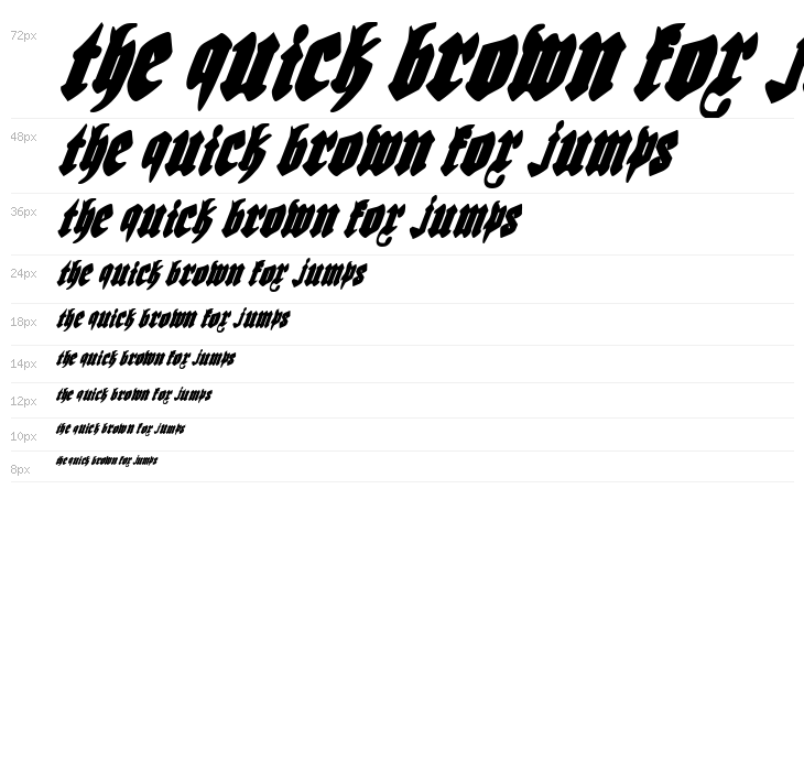 Biergärten Condensed Italic Waterfall