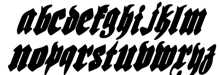 Biergärten Condensed Italic フォント 小文字