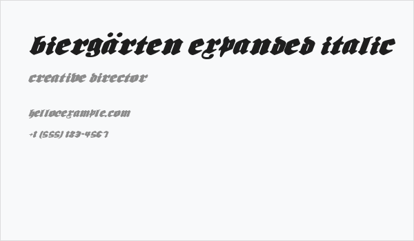 Biergärten Expanded Italic Business Card