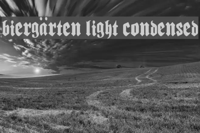Biergärten Light Condensed फ़ॉन्ट examples