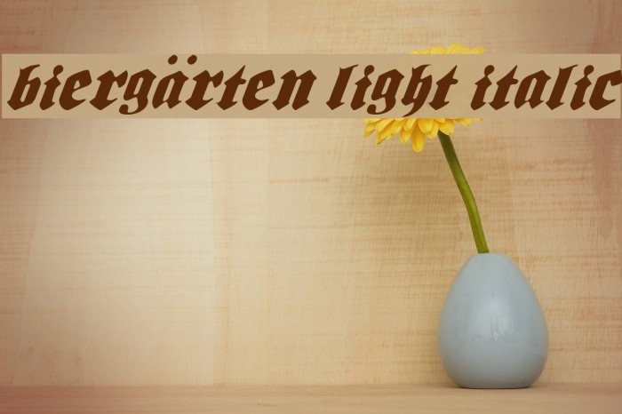 Biergärten Light Italic Font examples