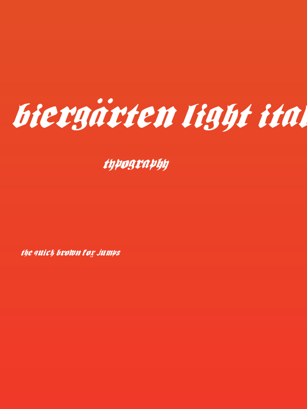 Biergärten Light Italic Poster
