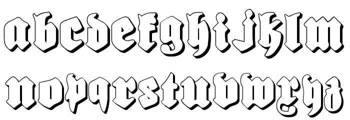 Biergärten Shadow Font LOWERCASE