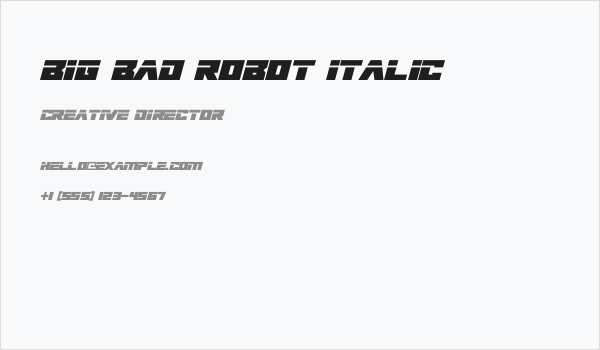 Big Bad Robot Italic Business Card