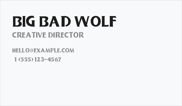 Big Bad Wolf Business Card