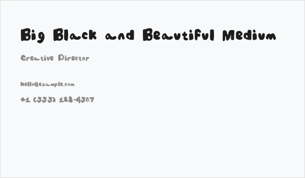 Big Black and Beautiful Medium Business Card