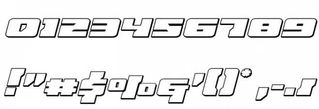 Big Blue Bug 3D Italic Font OTHER CHARS