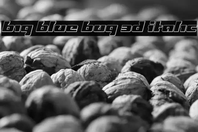 Big Blue Bug 3D Italic Font examples