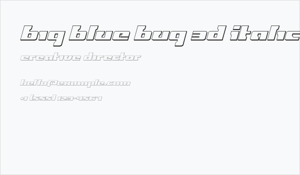 Big Blue Bug 3D Italic Business Card