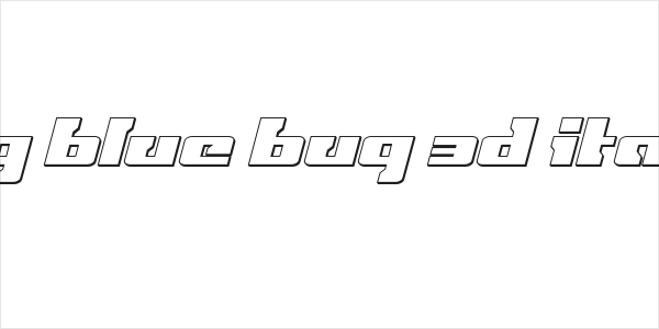 Big Blue Bug 3D Italic Logo
