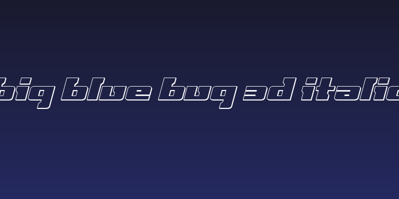 Big Blue Bug 3D Italic Social Header
