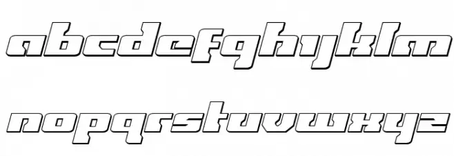 Big Blue Bug 3D Italic फ़ॉन्ट लोअरकेस