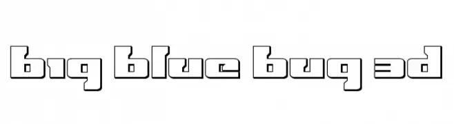 Big Blue Bug 3D  Frei Schriftart Herunterladen