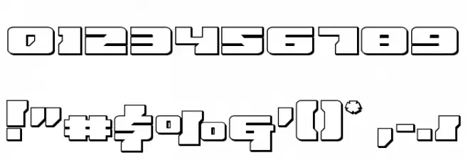 Big Blue Bug 3D Font OTHER CHARS